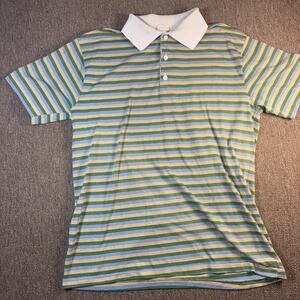 Vintage 70s/80s Maverick Polo Style Striped Shirt Single Stitch Clean Large